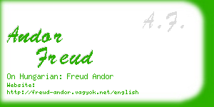 andor freud business card